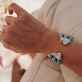 White Buffalo & Hubei Turquoise Cuff - Golden Road Crafted