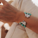 White Buffalo & Hubei Turquoise Cuff - Golden Road Crafted