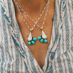 White Buffalo & Hubei Turquoise Pendant - Golden Road Crafted