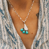 White Buffalo & Hubei Turquoise Pendant - Golden Road Crafted