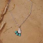 White Buffalo & Hubei Turquoise Pendant - Golden Road Crafted