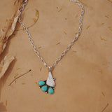 White Buffalo & Hubei Turquoise Pendant - Golden Road Crafted