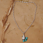 White Buffalo & Hubei Turquoise Pendant - Golden Road Crafted