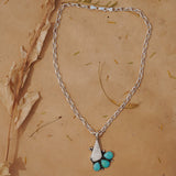 White Buffalo & Hubei Turquoise Pendant - Golden Road Crafted