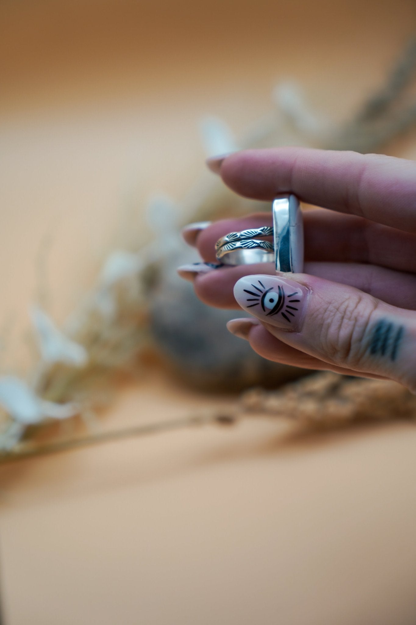 White Buffalo Ring (Size 6.25) - Golden Road Crafted