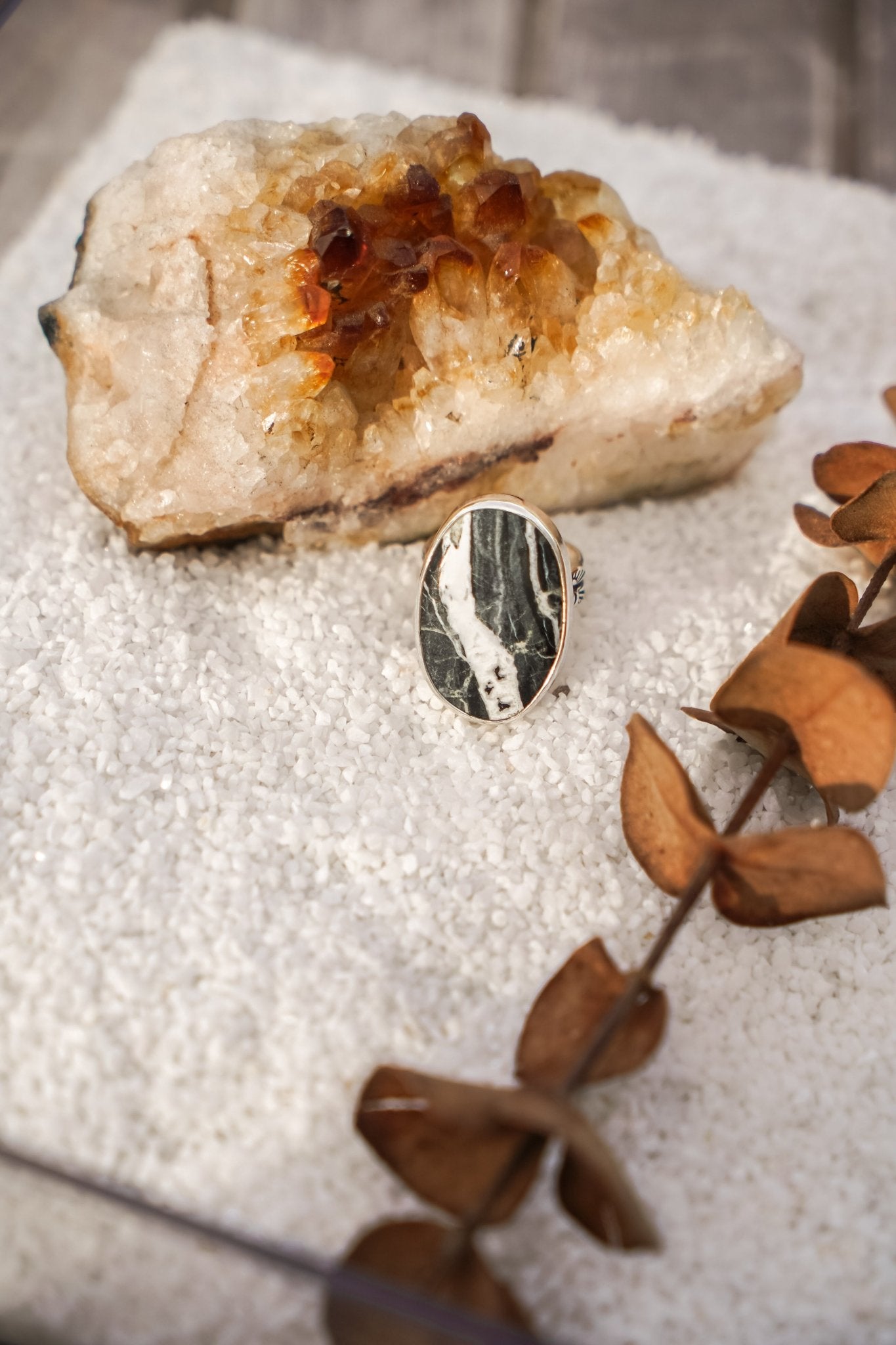 White Buffalo Ring (Size 7) - Golden Road Crafted