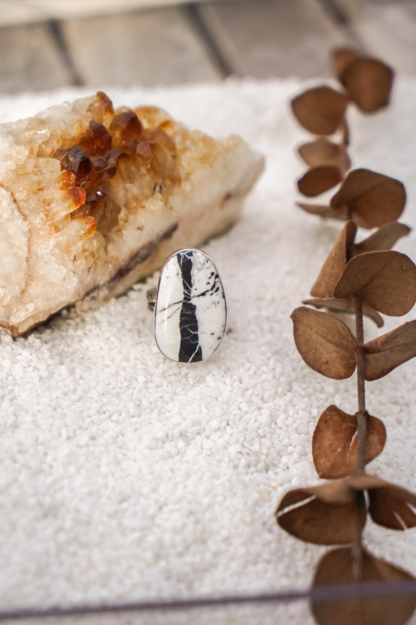 White Buffalo Ring (Size 7) - Golden Road Crafted