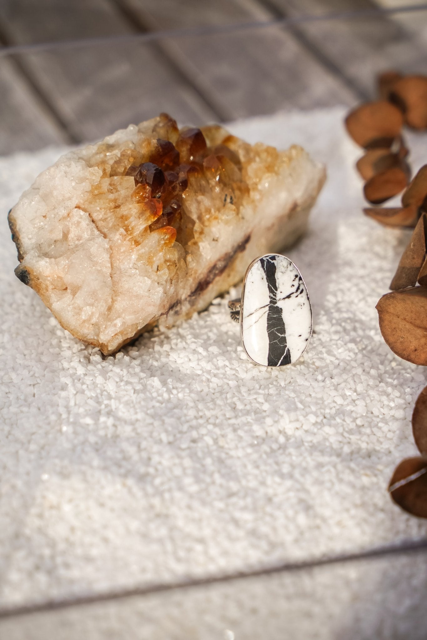 White Buffalo Ring (Size 7) - Golden Road Crafted