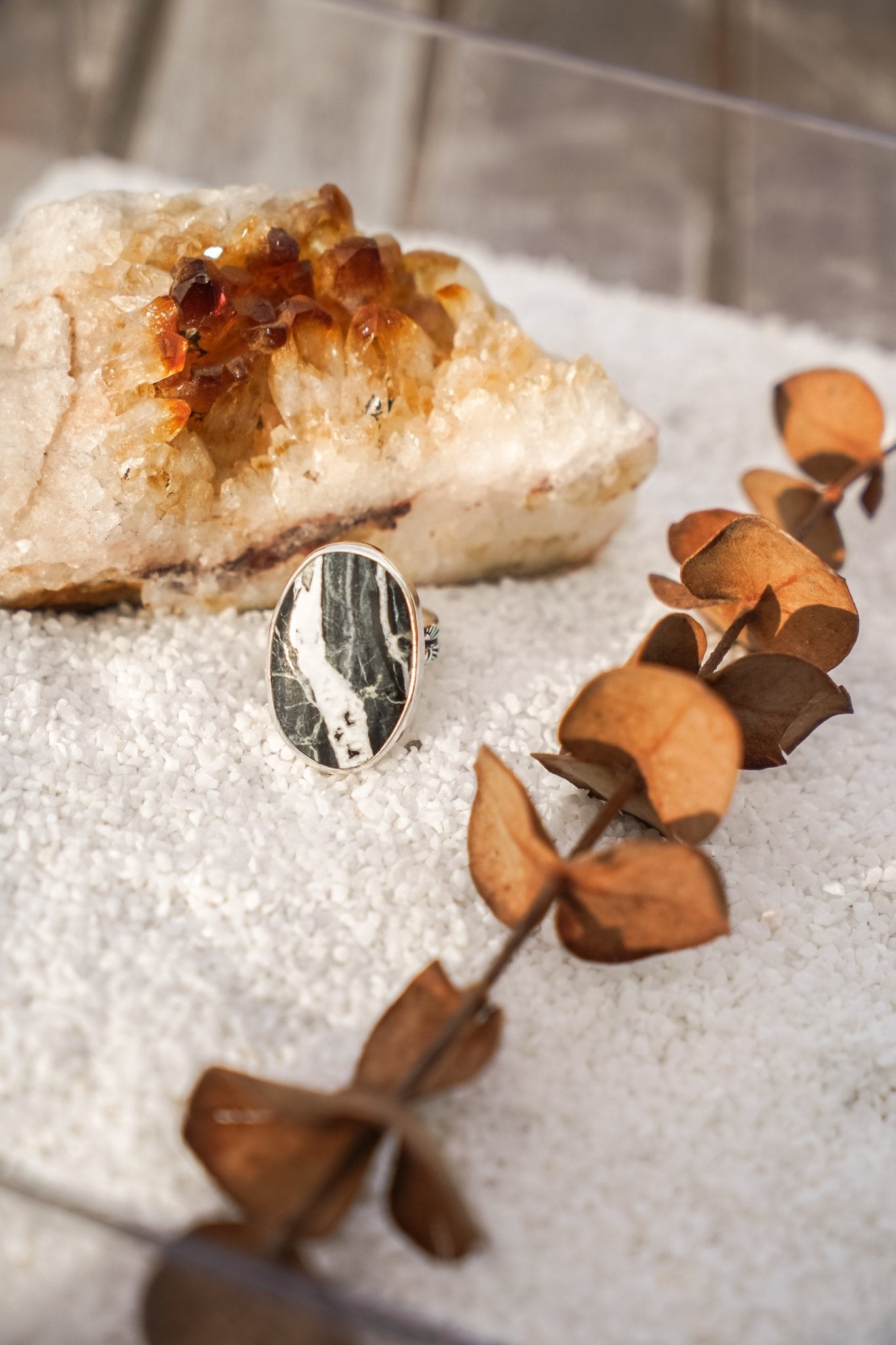 White Buffalo Ring (Size 7) - Golden Road Crafted