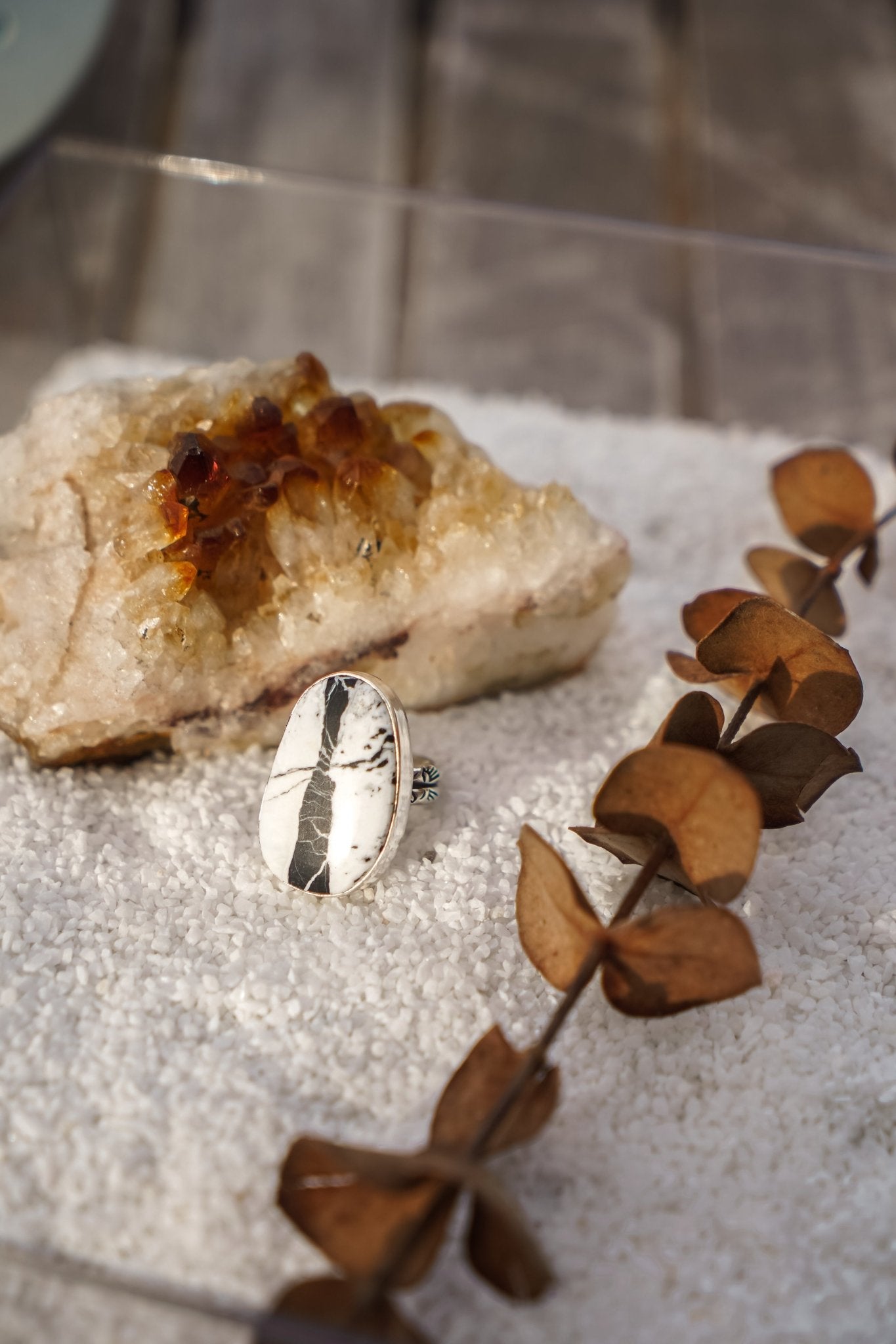 White Buffalo Ring (Size 7) - Golden Road Crafted
