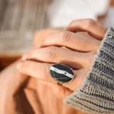 White Buffalo Ring (Size 9) - Golden Road Crafted