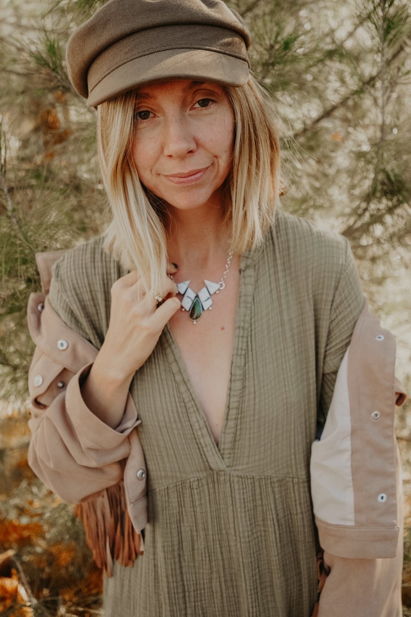 White Buffalo Statement Necklace - Golden Road Crafted
