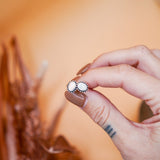 White Sterling Opal Studs - Golden Road Crafted