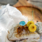 Whitewater Turquoise Ring (Size 7.25) - Golden Road Crafted