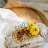Whitewater Turquoise Ring (Size 7.25) - Golden Road Crafted