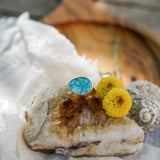 Whitewater Turquoise Ring (Size 7.25) - Golden Road Crafted