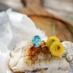 Whitewater Turquoise Ring (Size 7.75) - Golden Road Crafted