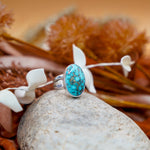 Whitewater Turquoise Ring (Size 8) - Golden Road Crafted