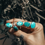 Whitewater Turquoise Ring (Size 8) - Golden Road Crafted