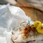 Whitewater Turquoise Ring (Size 8) - Golden Road Crafted