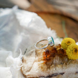 Whitewater Turquoise Ring (Size 8) - Golden Road Crafted