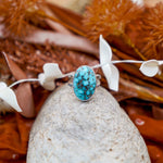 Whitewater Turquoise Ring (Size 8) - Golden Road Crafted