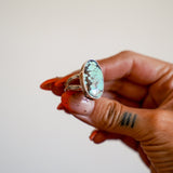 Whitewater Turquoise Ring (Size 9) - Golden Road Crafted