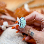 Whitewater Turquoise Ring (Size 9) - Golden Road Crafted