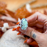 Whitewater Turquoise Ring (Size 9) - Golden Road Crafted