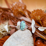 Whitewater Turquoise Ring (Size 9) - Golden Road Crafted