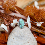 Whitewater Turquoise Ring (Size 9) - Golden Road Crafted