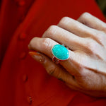 Whitewater Turquoise Ring (Size 9.75) - Golden Road Crafted