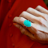 Whitewater Turquoise Ring (Size 9.75) - Golden Road Crafted