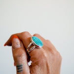 Whitewater Turquoise Ring (Size 9.75) - Golden Road Crafted