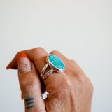 Whitewater Turquoise Ring (Size 9.75) - Golden Road Crafted