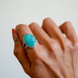Whitewater Turquoise Ring (Size 9.75) - Golden Road Crafted
