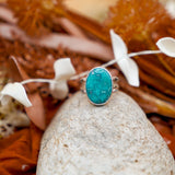 Whitewater Turquoise Ring (Size 9.75) - Golden Road Crafted