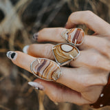 Wide - Band Traveler Ring in Jasper (Size 7.75) - Golden Road Crafted