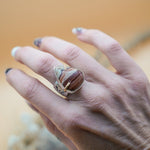 Wide - Band Traveler Ring in Jasper (Size 7.75) - Golden Road Crafted