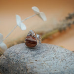 Wide - Band Traveler Ring in Jasper (Size 7.75) - Golden Road Crafted