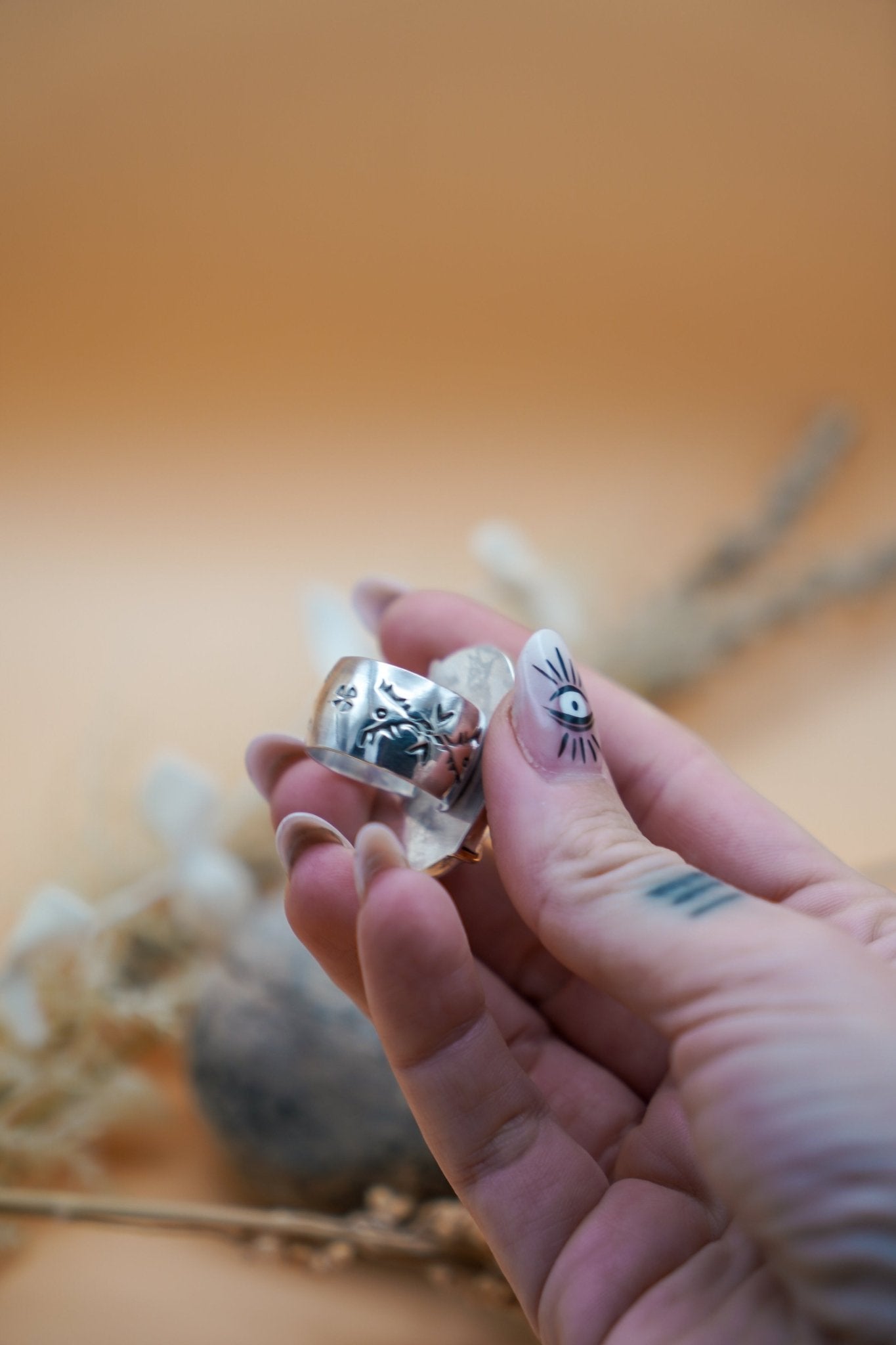 Wide - Band Traveler Ring in Jasper (Size 8.5) - Golden Road Crafted