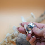 Wide - Band Traveler Ring in Jasper (Size 8.5) - Golden Road Crafted