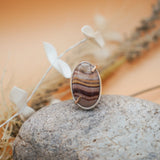 Wide - Band Traveler Ring in Jasper (Size 8.5) - Golden Road Crafted