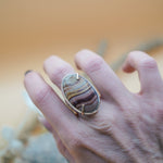 Wide - Band Traveler Ring in Jasper (Size 8.5) - Golden Road Crafted