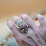 Wide - Band Traveler Ring in Jasper (Size 8.5) - Golden Road Crafted