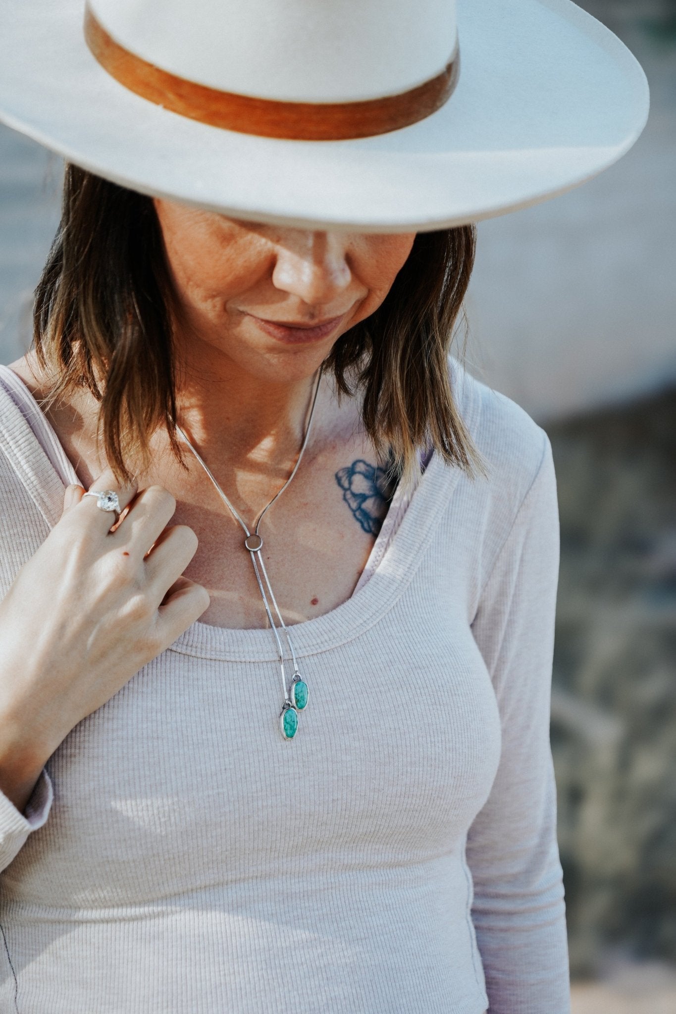 Wilding Bolo in Royston Turquoise - Golden Road Crafted