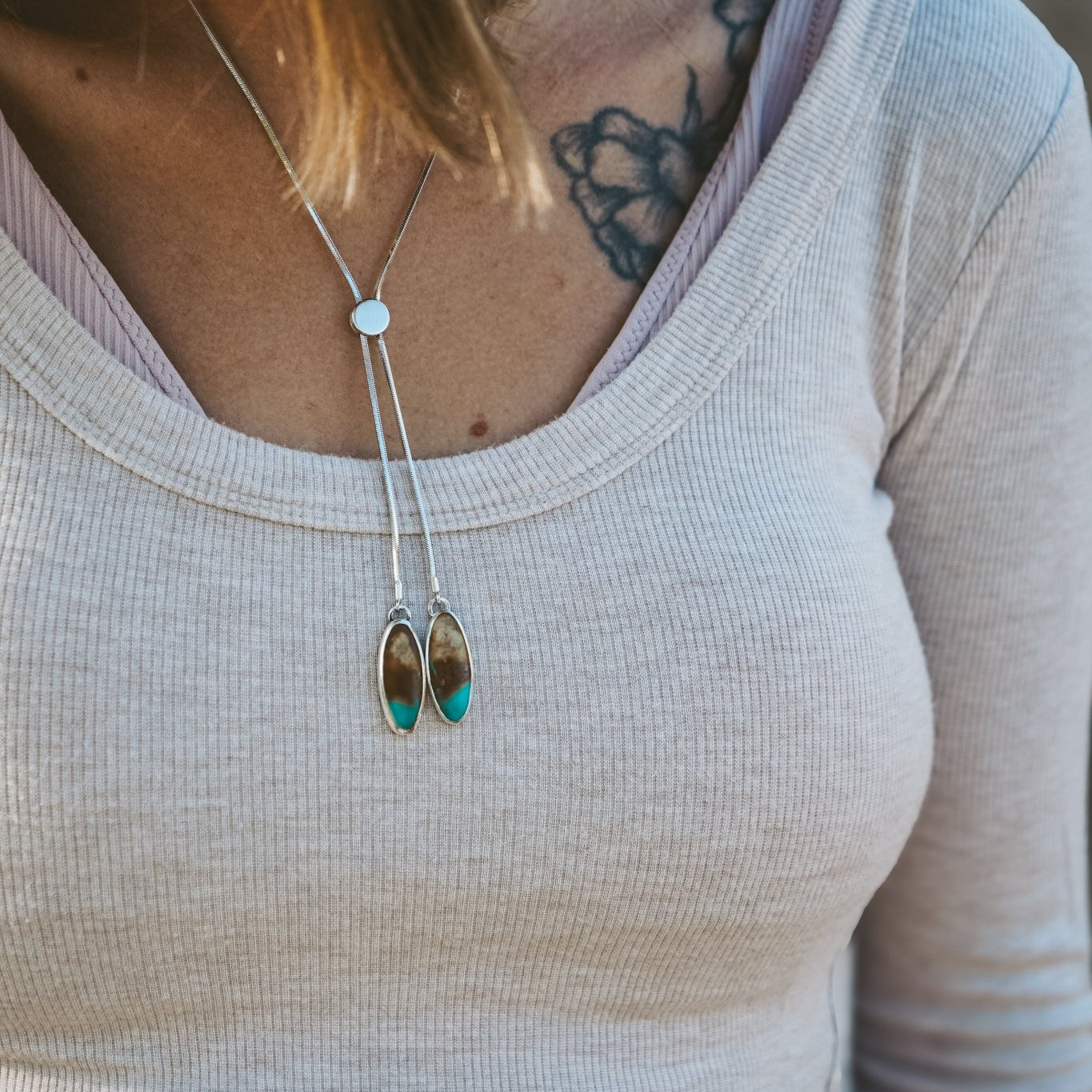 Wilding Bolo in Royston Turquoise - Golden Road Crafted