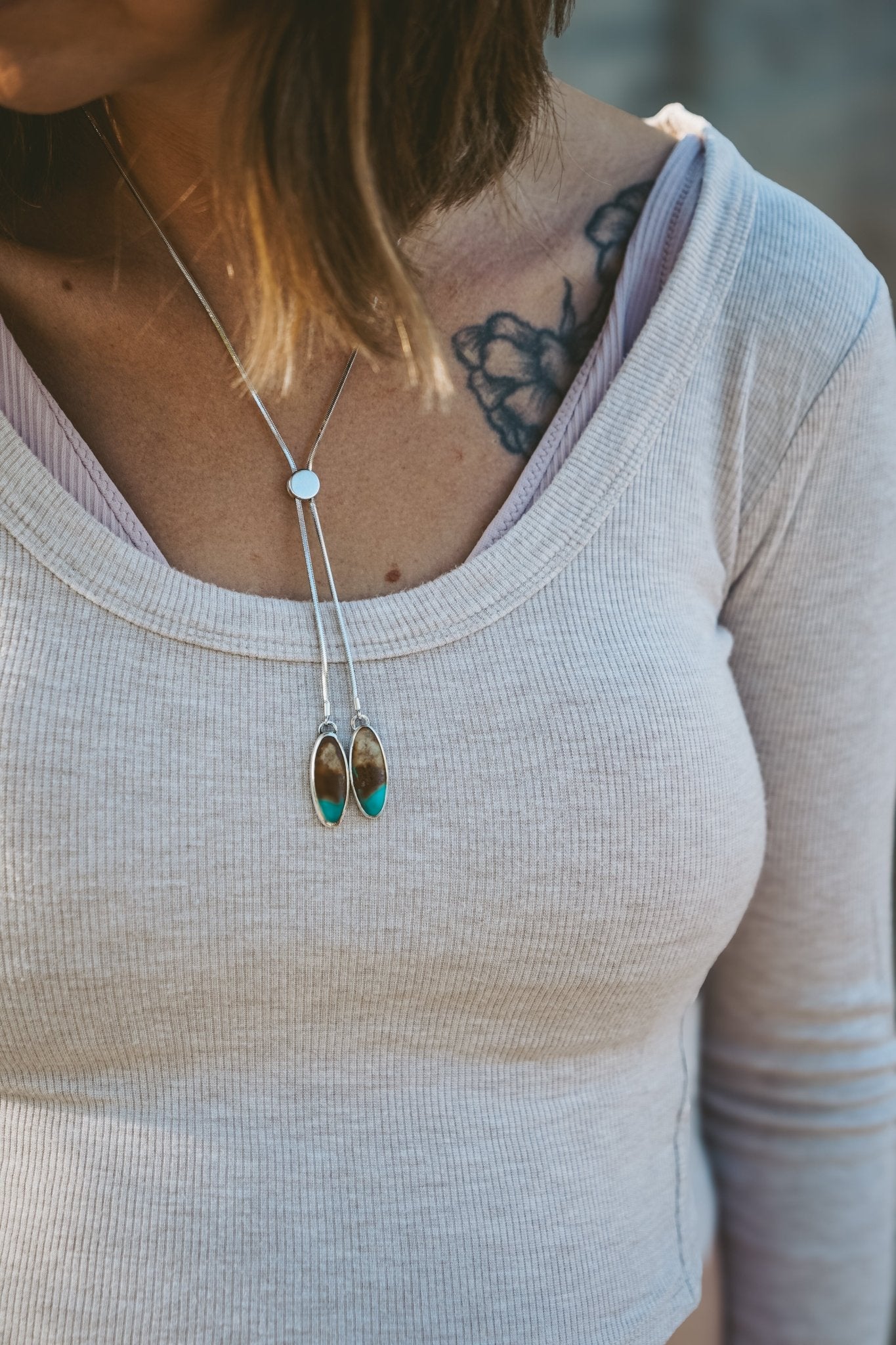 Wilding Bolo in Royston Turquoise - Golden Road Crafted