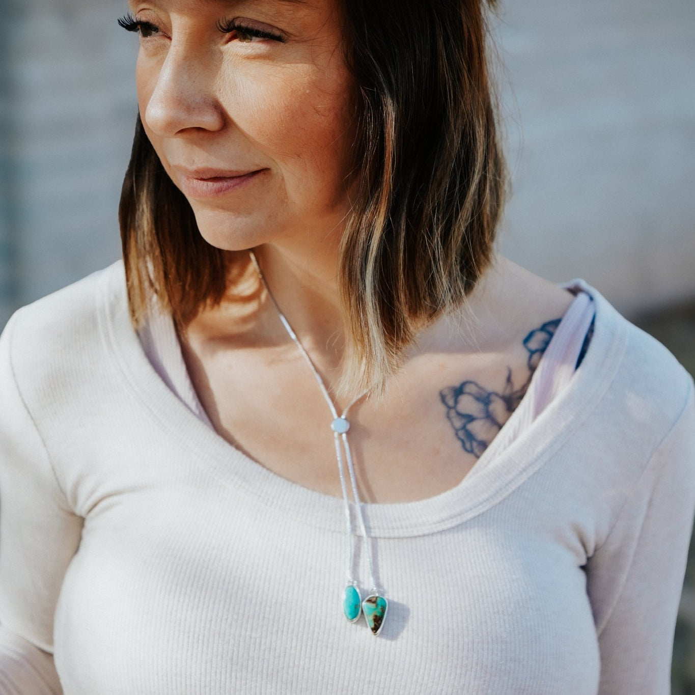 Wilding Bolo in Royston Turquoise - Golden Road Crafted