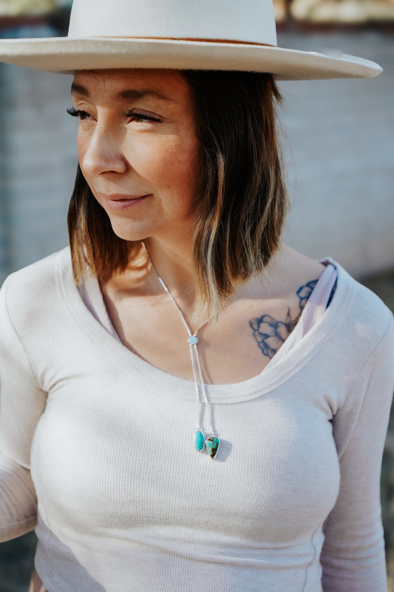 Wilding Bolo in Royston Turquoise - Golden Road Crafted
